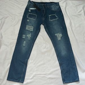 NWT Mens Swiss Cross distressed jeans